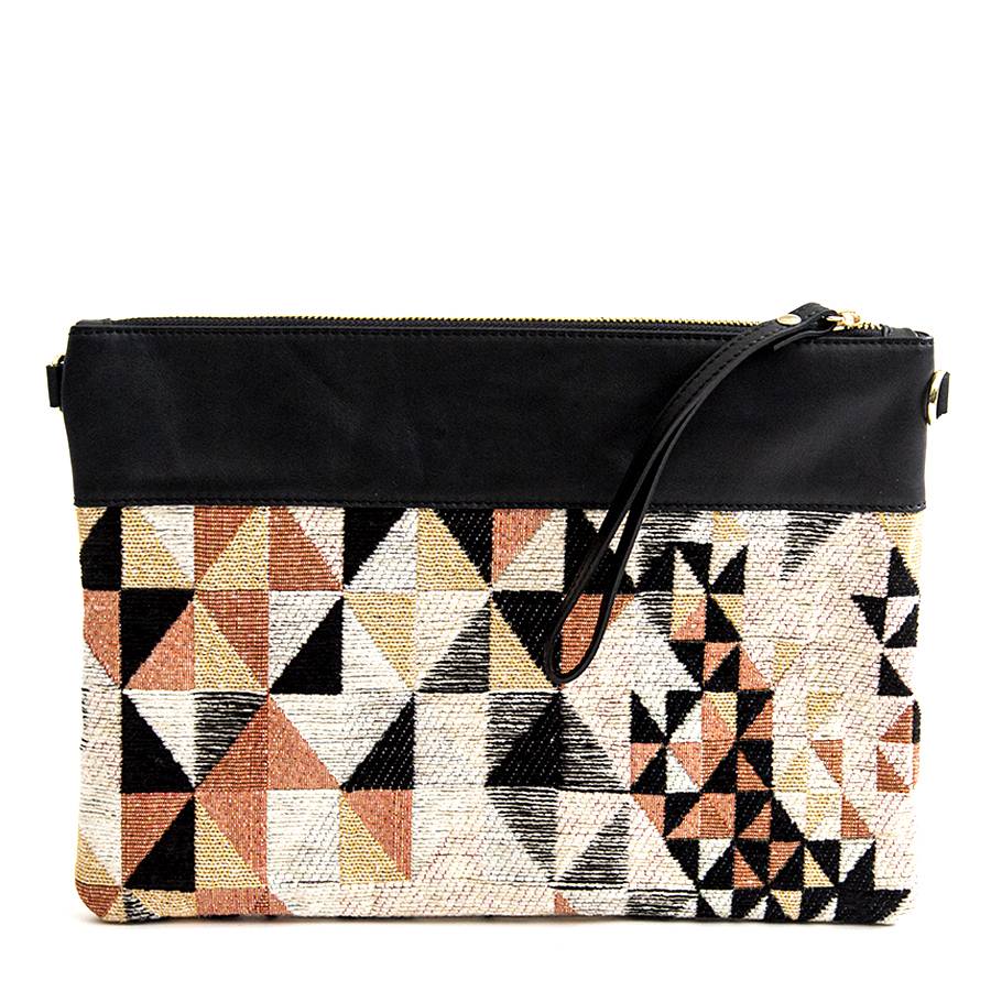 Laura Di Maggio EMILY – busta in pelle e tessuto bianco e pesca