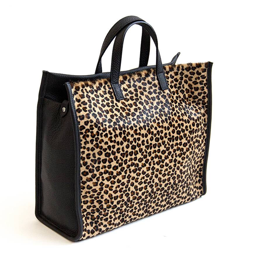 Laura Di Maggio ESSENCIAL – Maxi Borsa In Pelle E Cavallino Maculato