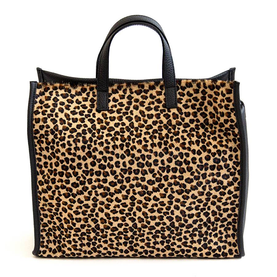 Laura Di Maggio ESSENCIAL – maxi borsa in pelle e cavallino maculato