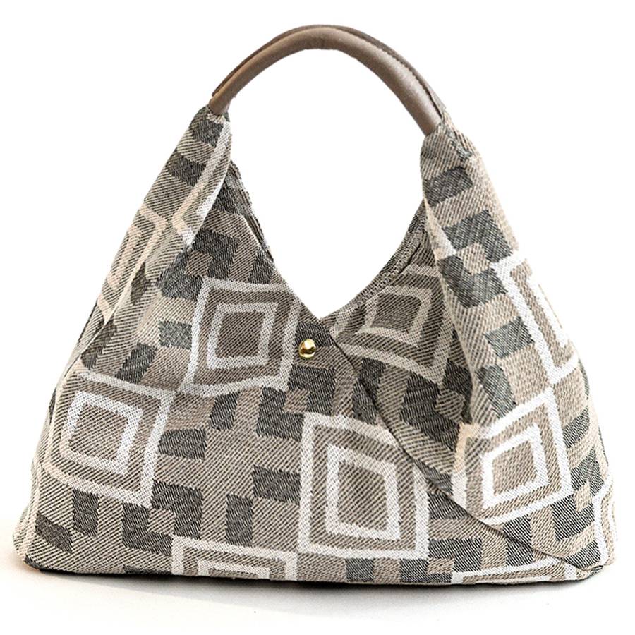 Laura Di Maggio FANTASY MAXI – Sacca in tessuto stampato beige