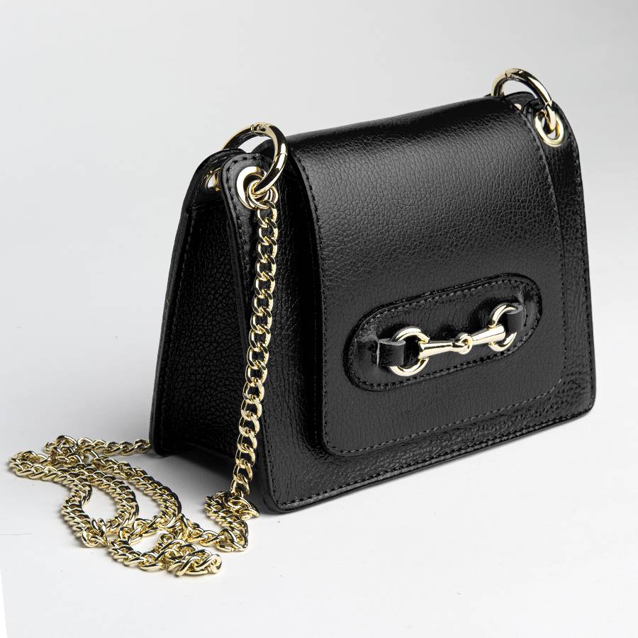 Laura Di Maggio FIONA – Postina In Pelle Con Morsetto Nera