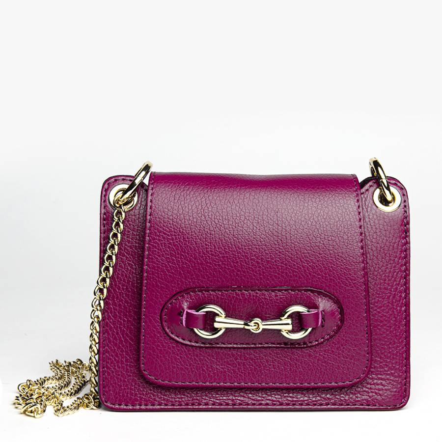 Laura Di Maggio FIONA – postina in pelle con morsetto vinaccia