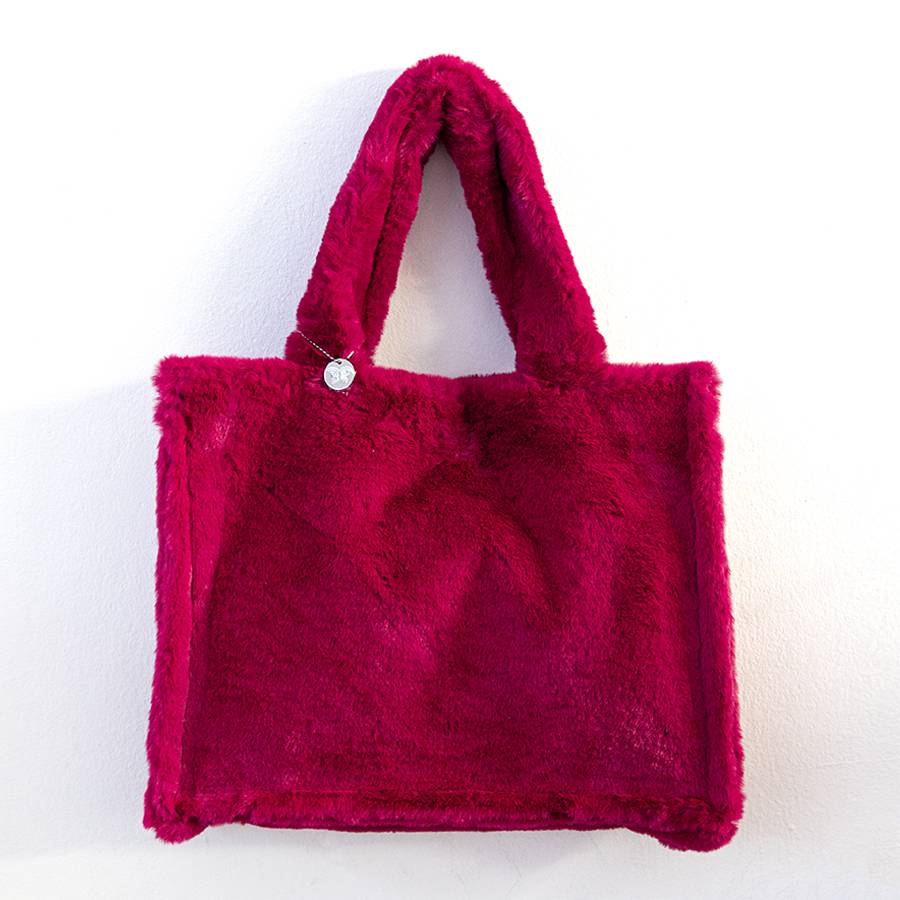 Laura Di Maggio FLUFFY – Maxi shopping in pelliccia ecologica azalea