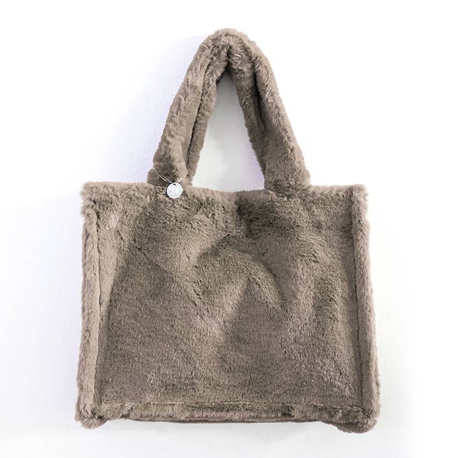 Laura Di Maggio FLUFFY – Maxi shopping in pelliccia ecologica beige