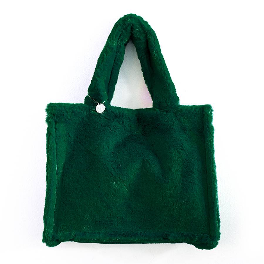 Laura Di Maggio FLUFFY – Maxi shopping in pelliccia ecologica verde