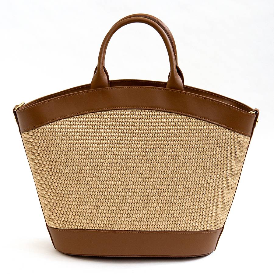Laura Di Maggio FORMENTERA BIG – Borsa in pelle e rafia cuoio