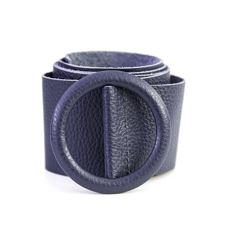 Laura Di Maggio FUSCIACCA TONDA – fusciacca in pelle dollaro blu notte