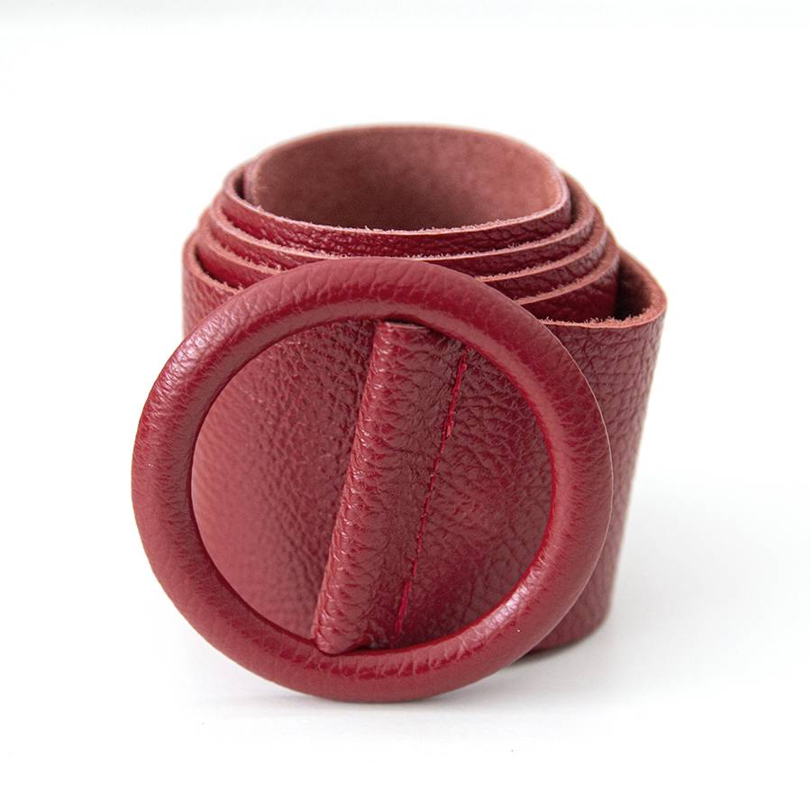 Laura Di Maggio FUSCIACCA TONDA – fusciacca in pelle dollaro bordeaux