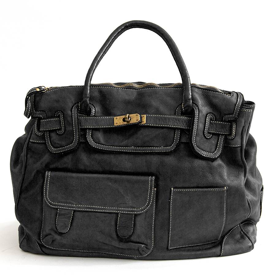 Laura Di Maggio GINEVRA – borsa in pelle slavata nera