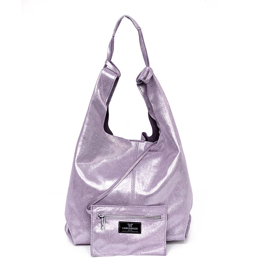 Laura Di Maggio GLIETTER – sacca in pelle glitter lilla