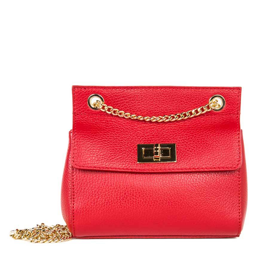 Laura Di Maggio GRETA – mini bag in pelle rossa con manici a catena