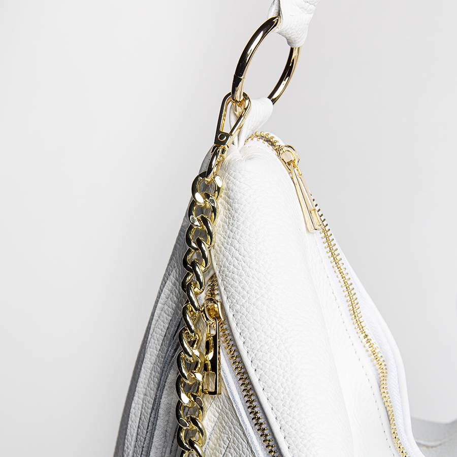 Laura Di Maggio HAIDA – Maxi Sacca Con Frange In Pelle Bianca