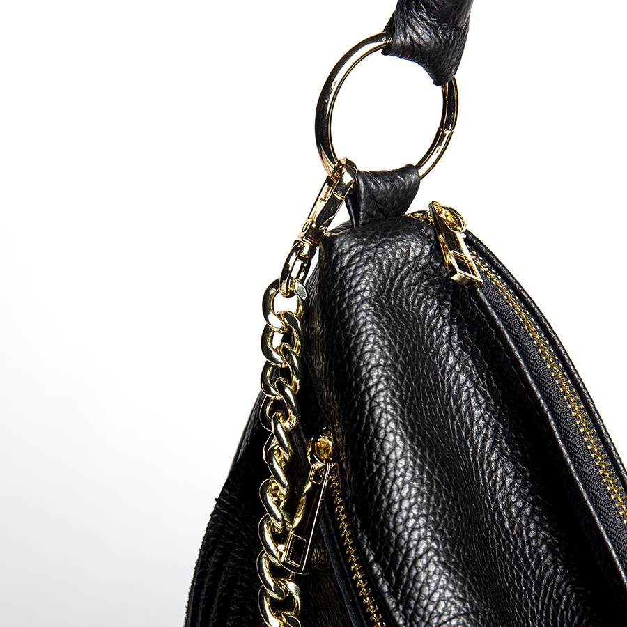 Laura Di Maggio HAIDA – Maxi Sacca Con Frange In Pelle Nera