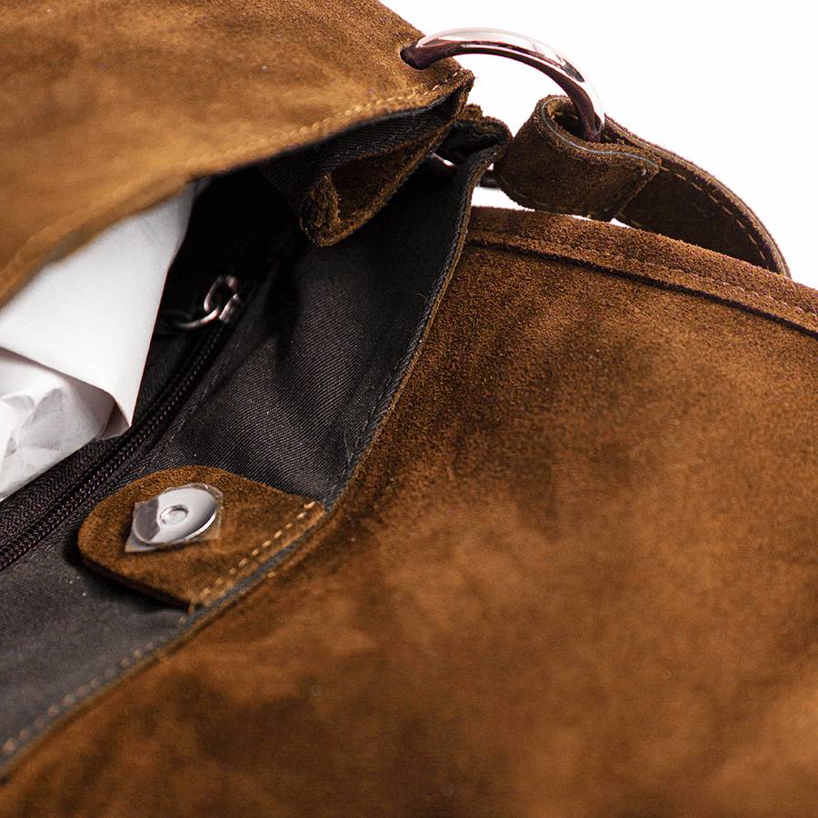 Laura Di Maggio HELOIZE – Postina In Camoscio Con Fibbia Cuoio