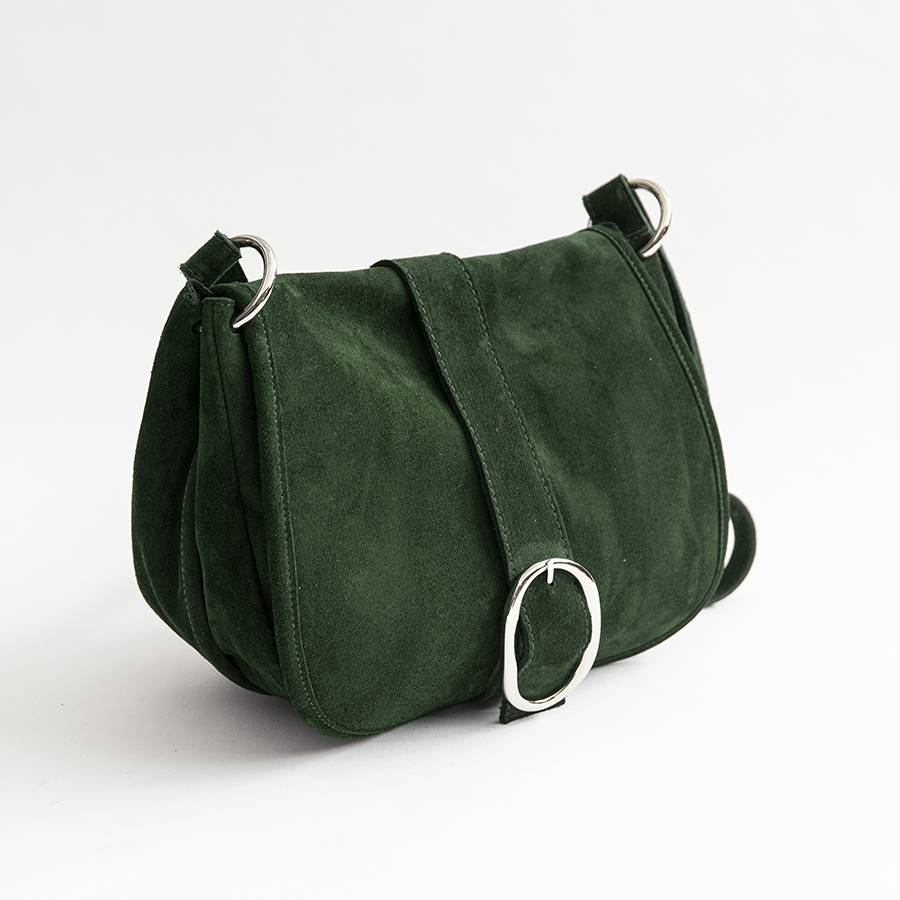 Laura Di Maggio HELOIZE – Postina In Camoscio Con Fibbia Verdone