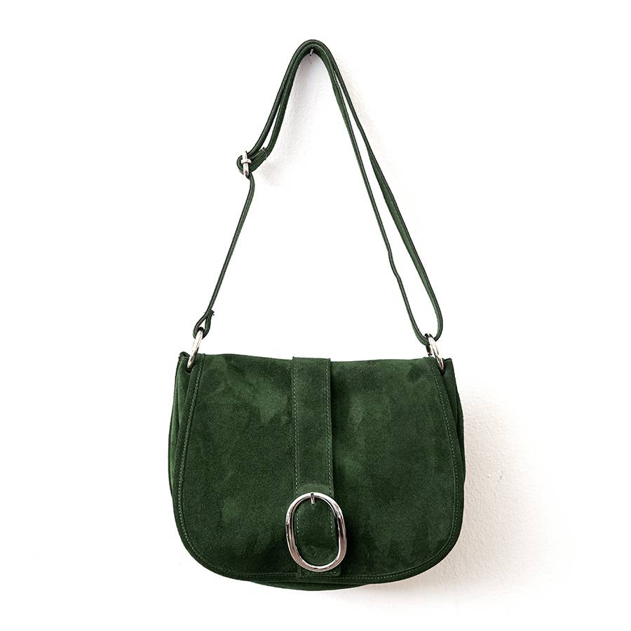 Laura Di Maggio HELOIZE – Postina in camoscio con fibbia verdone