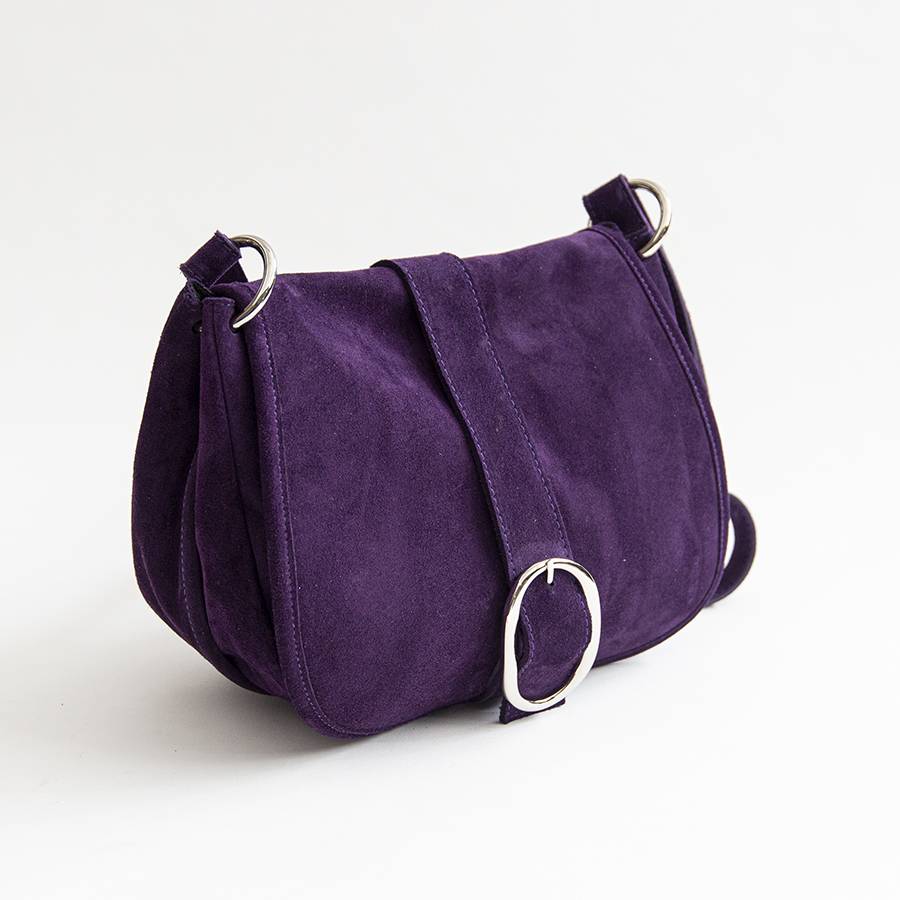 Laura Di Maggio HELOIZE – Postina In Camoscio Con Fibbia Viola