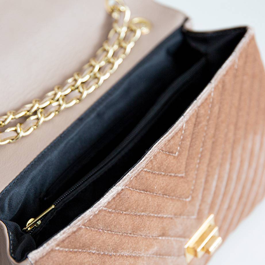 Laura Di Maggio IDE – Borsa In Velluto Trapuntato Tortora