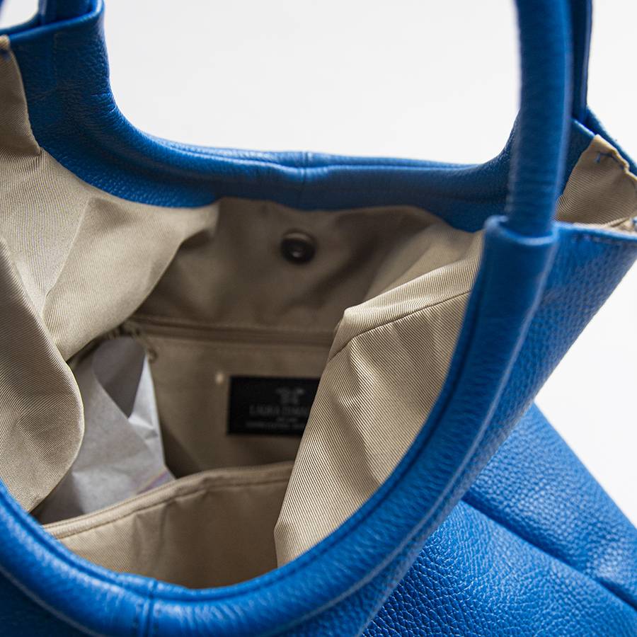 Laura Di Maggio INDIA – Maxi Borsa Con Manico Tondo In Pelle Blu