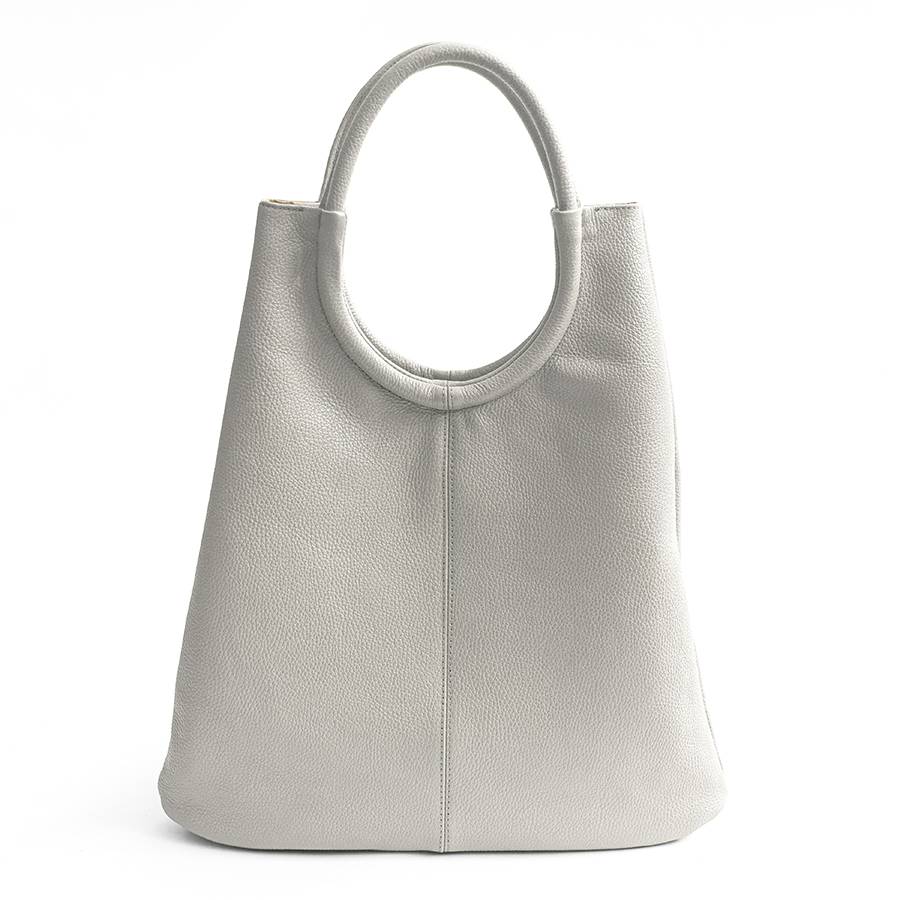 Laura Di Maggio INDIA – Maxi borsa con manico tondo in pelle latte