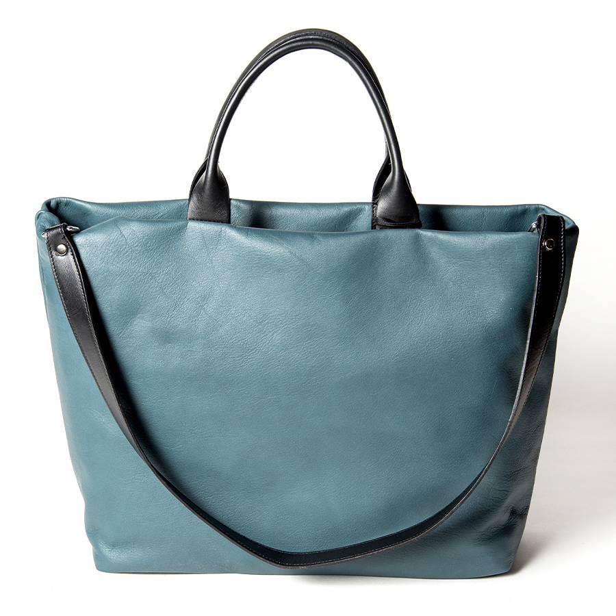 Laura Di Maggio IOLE – shopping in pelle nappa petrolio