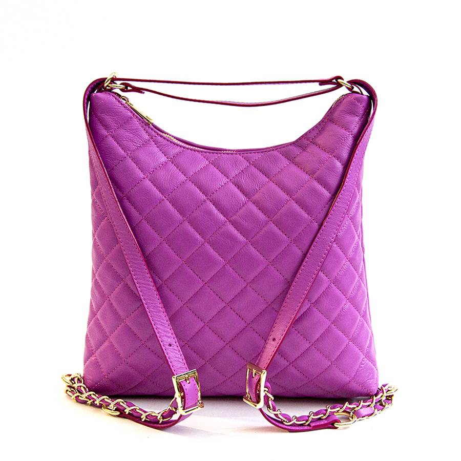 Laura Di Maggio ISABEL – Zaino/borsa in nappa trapuntata fuxia