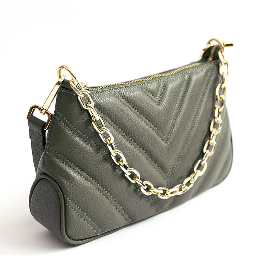 Laura Di Maggio ISOTTA – Baguette In Pelle Trapuntata Oliva