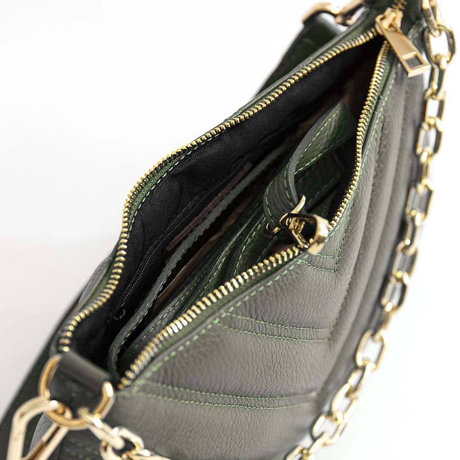 Laura Di Maggio ISOTTA – Baguette In Pelle Trapuntata Oliva