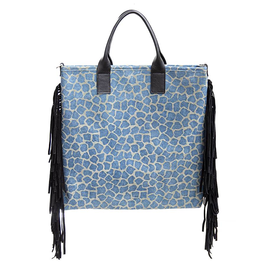 Laura Di Maggio JENNY – Borsa in camoscio stampa giraffa avio