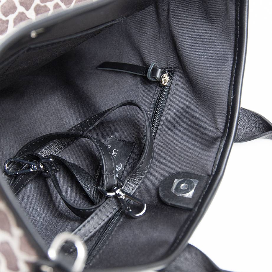 Laura Di Maggio JENNY – Borsa In Camoscio Stampa Giraffa Fango