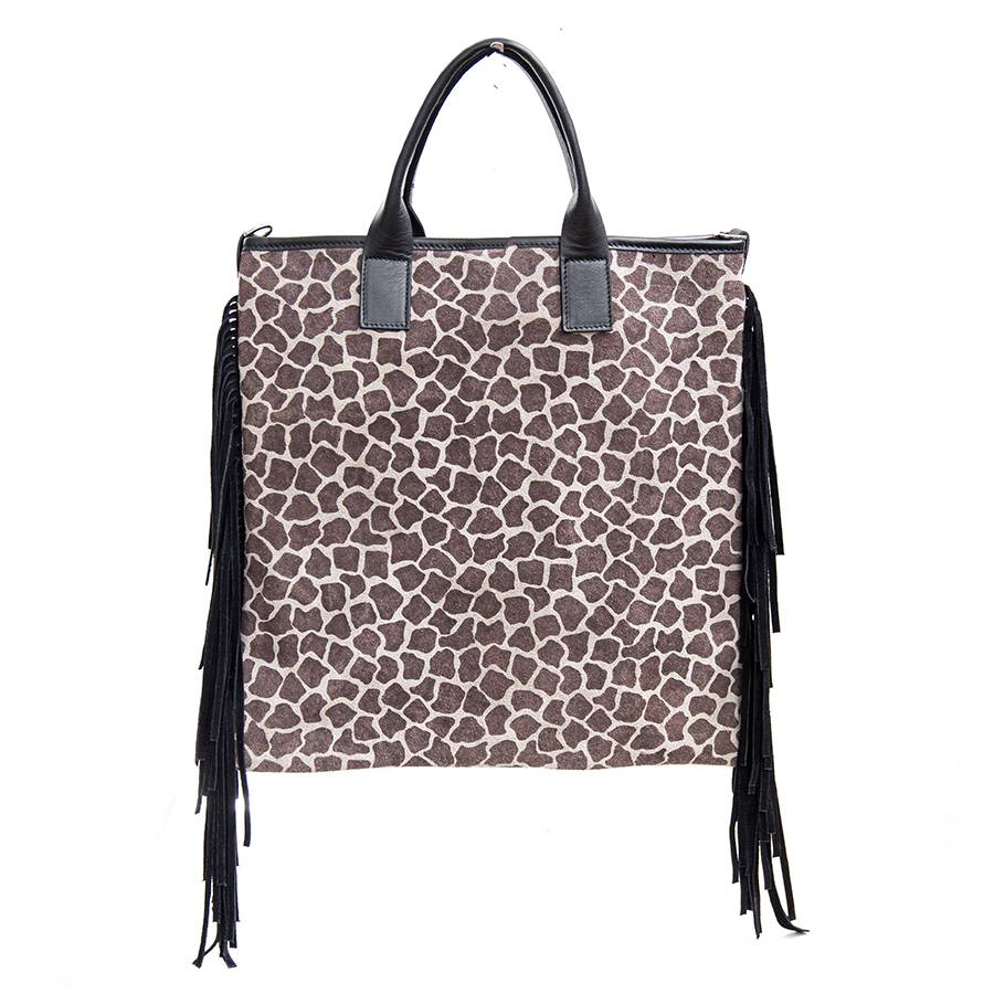 Laura Di Maggio JENNY – Borsa in camoscio stampa giraffa fango