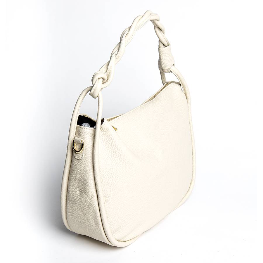 Laura Di Maggio JULES – Sacca In Pelle Con Manico Intrecciato Panna