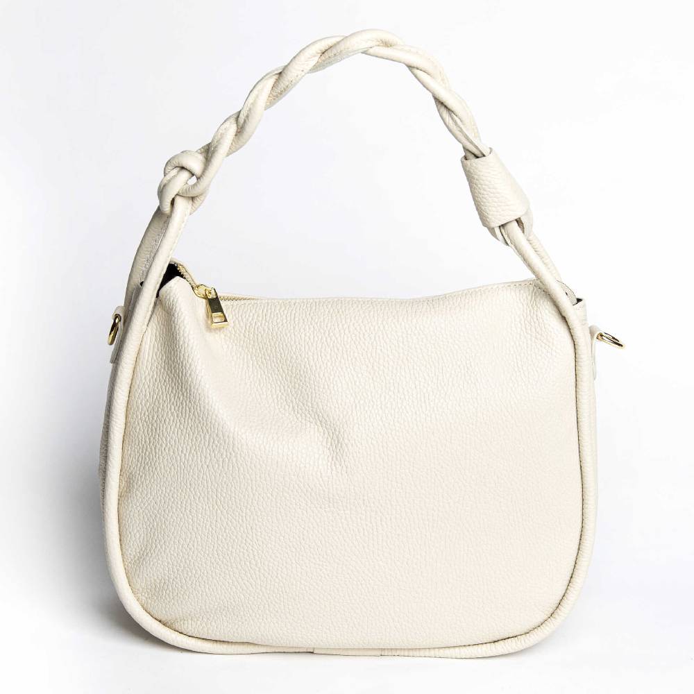 Laura Di Maggio JULES – Sacca in pelle con manico intrecciato panna