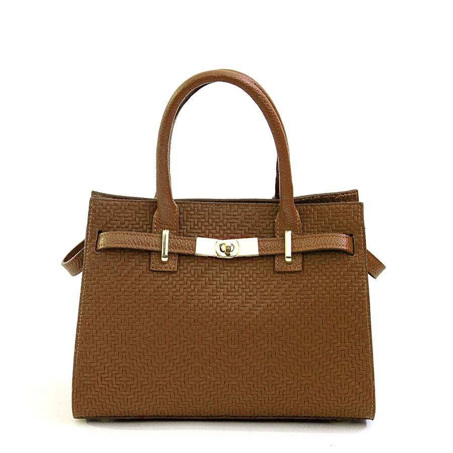 Laura Di Maggio KELLY – Borsa in pelle serigrafata cuoio