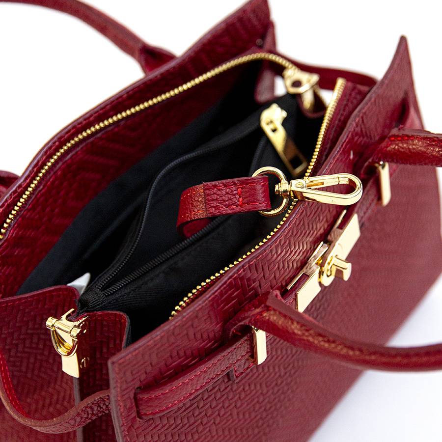 Laura Di Maggio KELLY – Borsa In Pelle Serigrafata Rossa