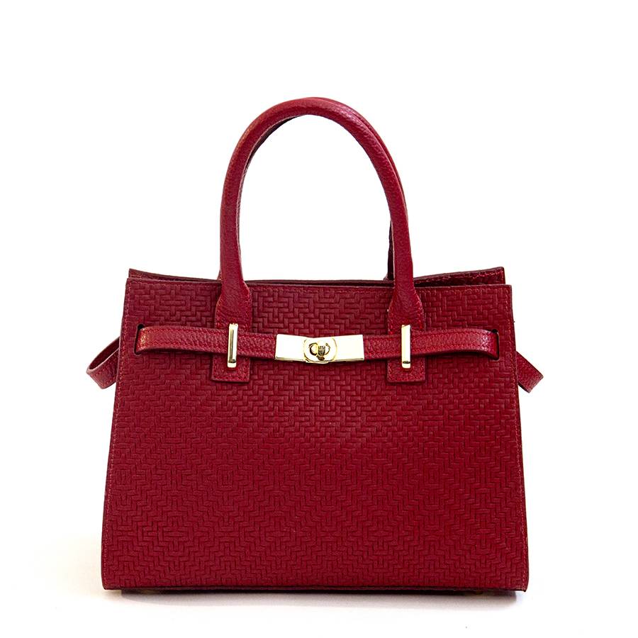 Laura Di Maggio KELLY – Borsa in pelle serigrafata rossa