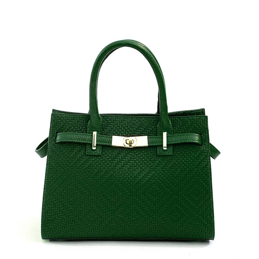 Laura Di Maggio KELLY – Borsa in pelle serigrafata verde