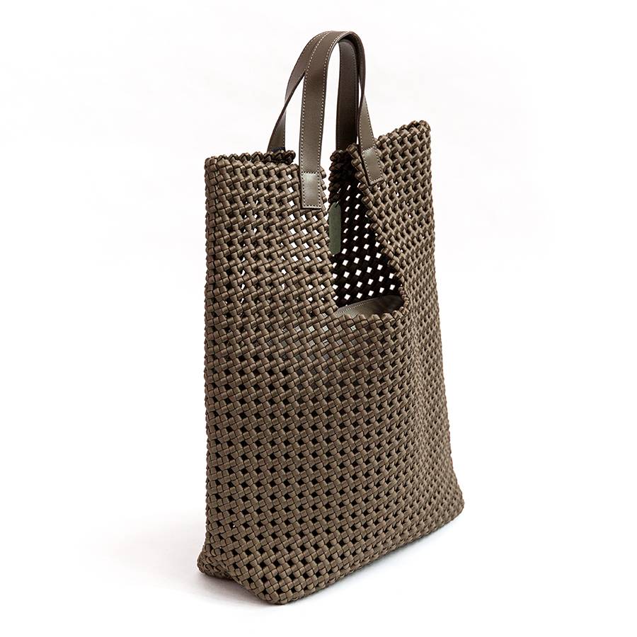 Laura Di Maggio KENDRA – Borsa Intrecciata In Raso Taupe