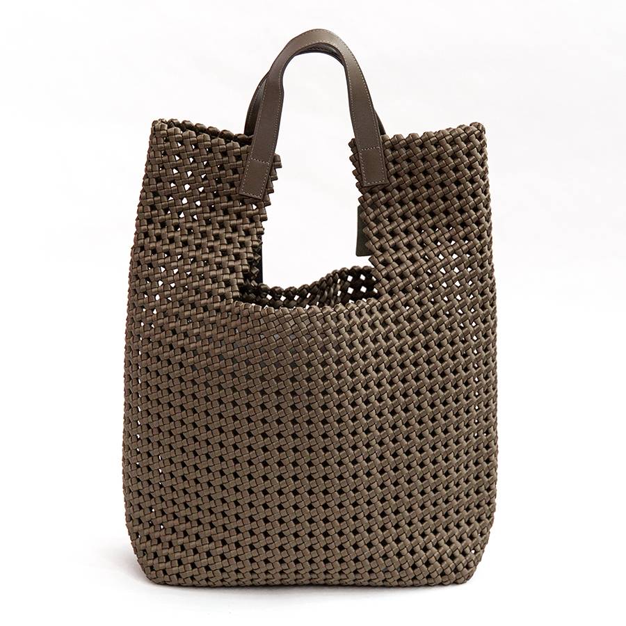 Laura Di Maggio KENDRA – Borsa intrecciata in raso taupe