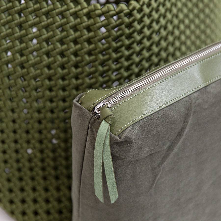 Laura Di Maggio KENDRA – Borsa Intrecciata In Raso Verde