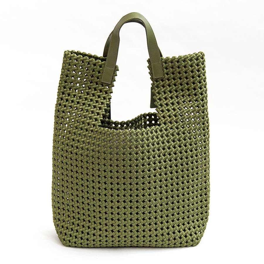 Laura Di Maggio KENDRA – Borsa intrecciata in raso verde