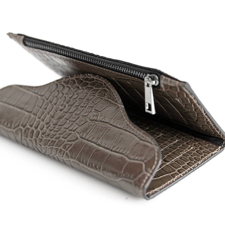 Laura Di Maggio KOBRA – Portafoglio In Pelle Stampa Cocco Taupe