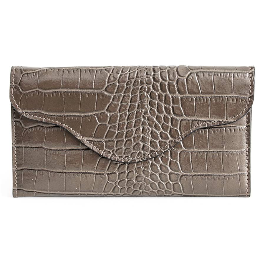 Laura Di Maggio KOBRA – portafoglio in pelle stampa cocco taupe