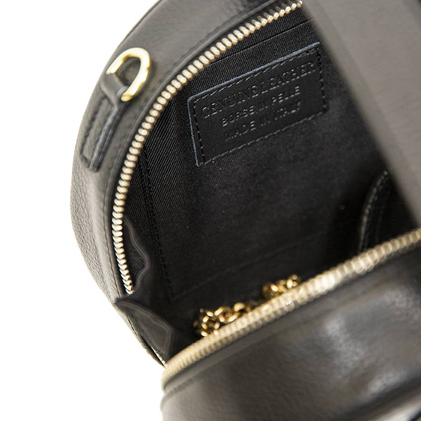 Laura Di Maggio LADY – Borsa Circolare In Pelle Stampa Cocco Nera