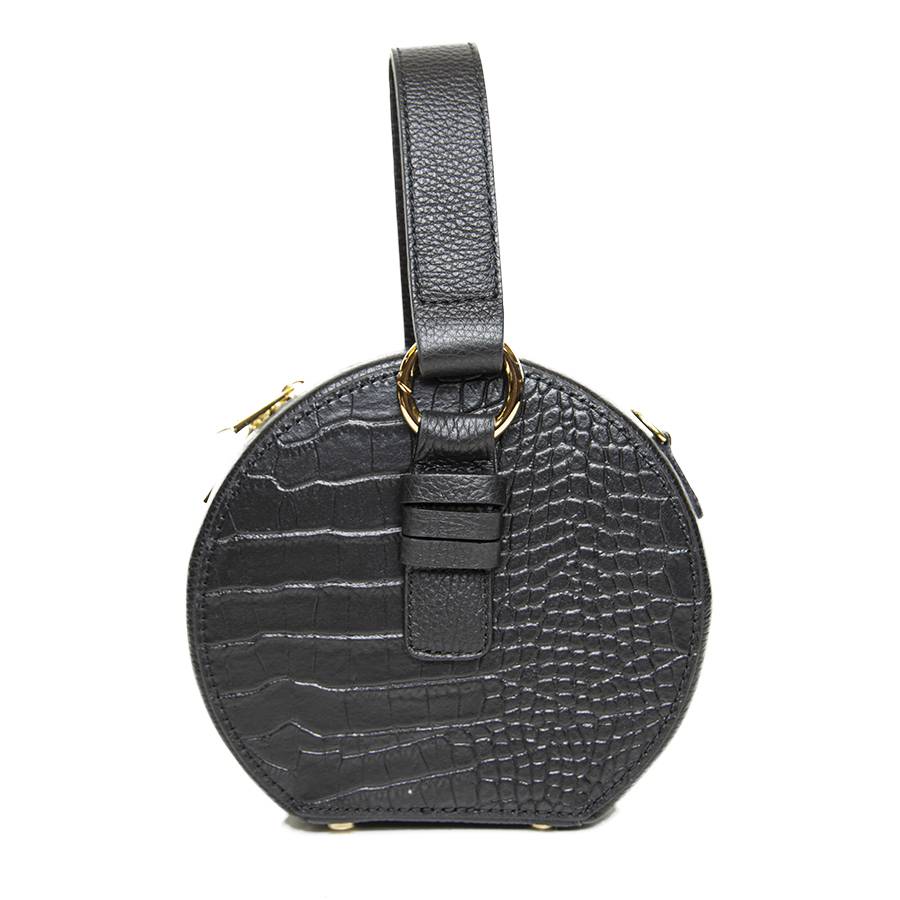 Laura Di Maggio LADY – Borsa circolare in pelle stampa cocco nera