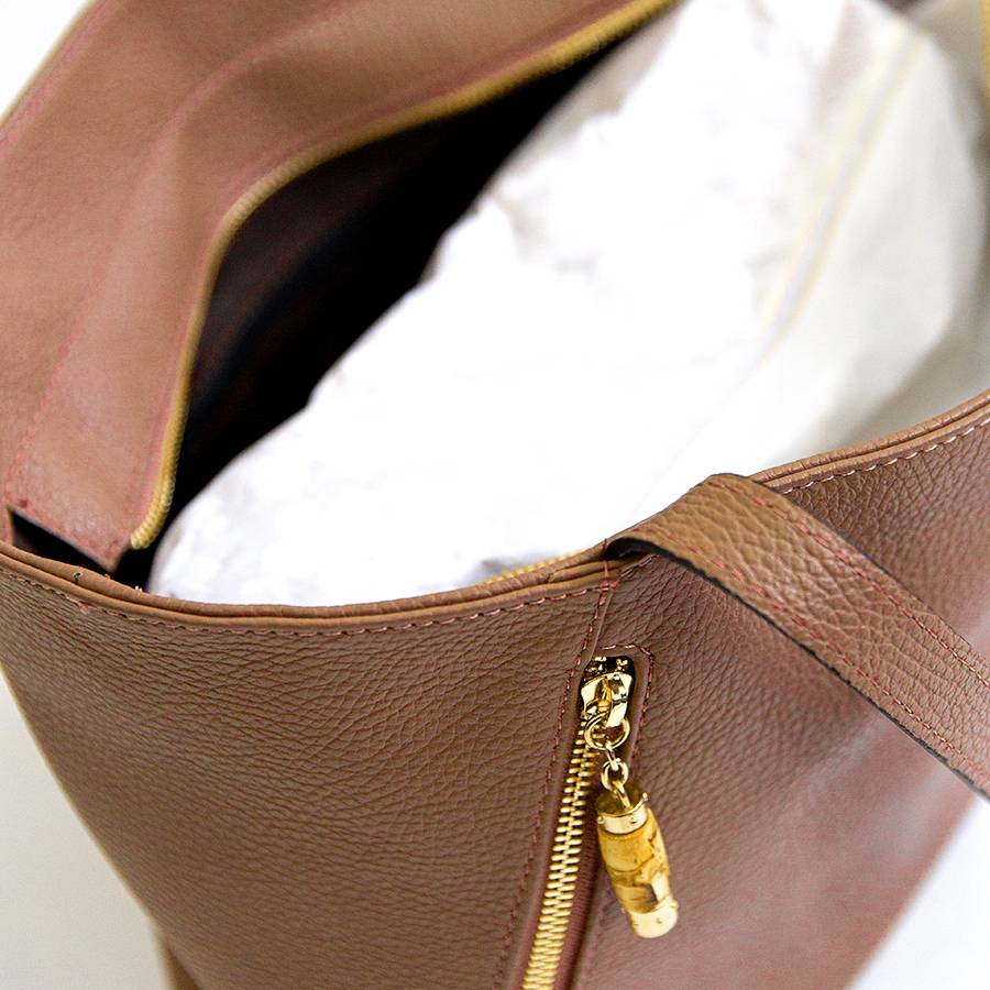 Laura Di Maggio BAMBU’ SHOPPER – Borsa In Pelle Cuoio