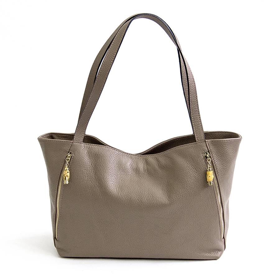 Laura Di Maggio BAMBU’ SHOPPER – Borsa in pelle taupe