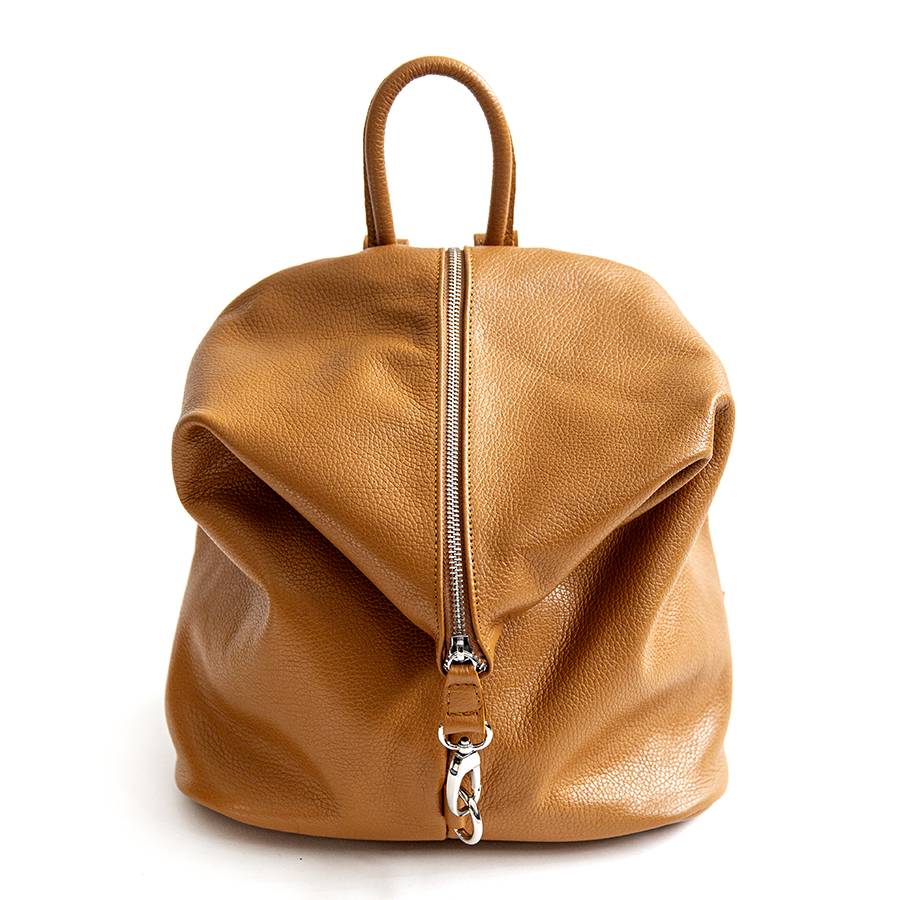 Laura Di Maggio FLIP – Zaino con zip in pelle cuoio