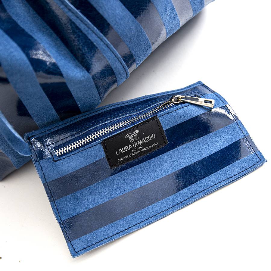 Laura Di Maggio LE SAC – Sacca In Pelle A Righe Blu