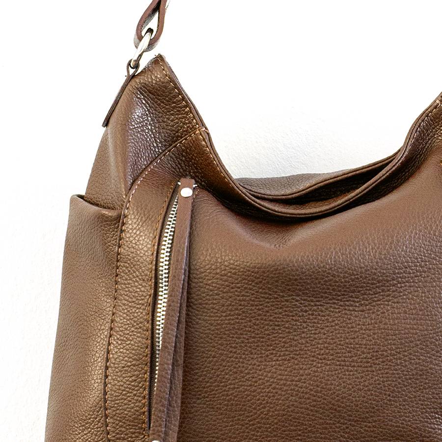 Laura Di Maggio ZIPPY – Sacca In Pelle Con Zip Cuoio